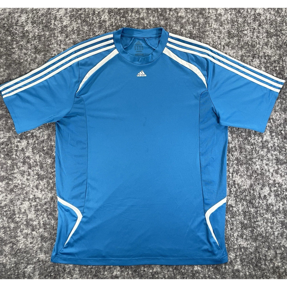 Adidas Climacool Blue And White Soccer Jersey Mesh Shoulders 3XL